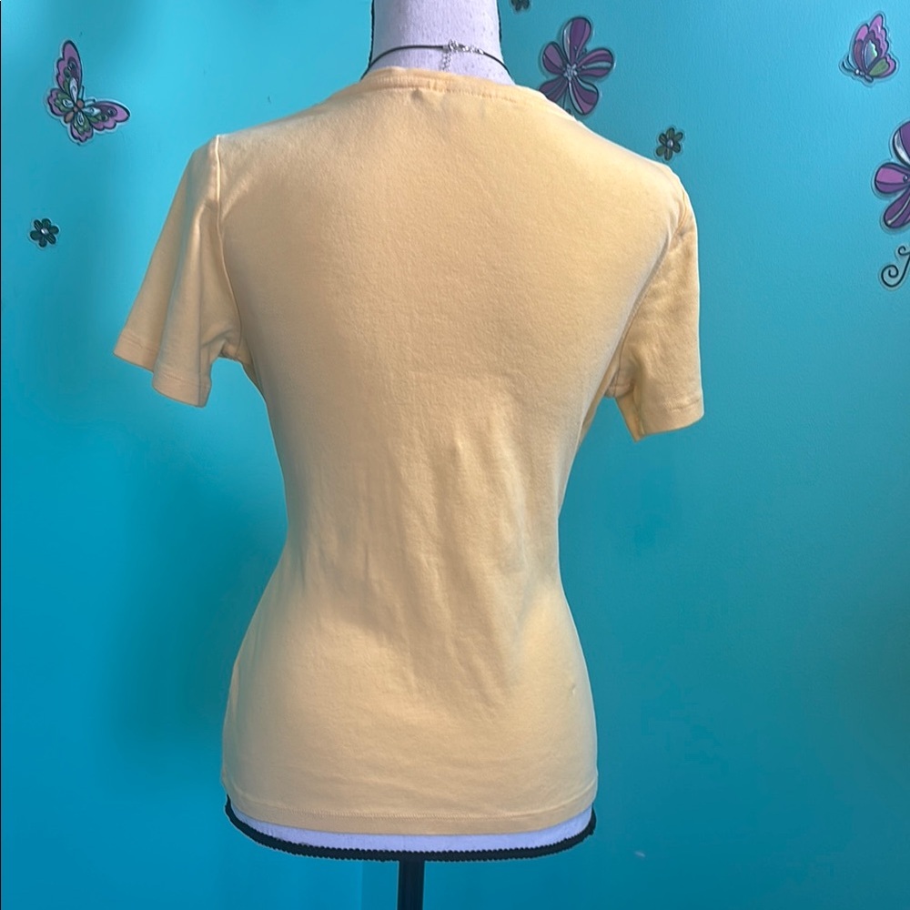 Christopher & Banks Yellow Lace-Up Women's Top - Picture 6 of 9
